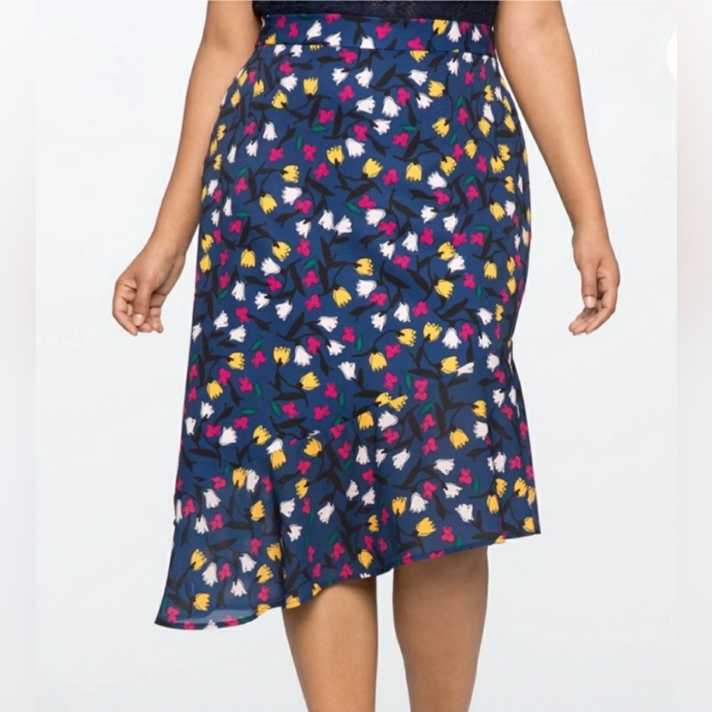 Eloquii Stretch Asymmetrical Skirt Size 14